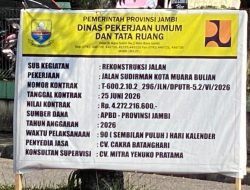 Warga Keluhkan Proyek Rekonstruksi Jalan Sudirman Muara Bulian Rp4,2 Miliar: Mengaspal di Tengah Hujan Deras, Kualitas Dipertanyakan