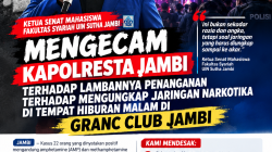 TINDAK LANJUT KASUS NARKOTIKA DI KOTA JAMBI: MAHASISWA DESAK USUT SAMPAI KE AKAR